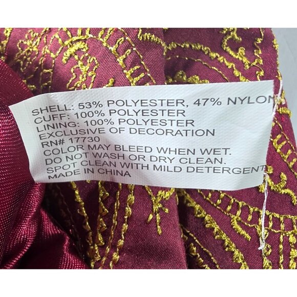 Set Of 4 stockings red Gold embroidered Christmas Velvet Cuffs Paisley Design - Picture 5 of 11